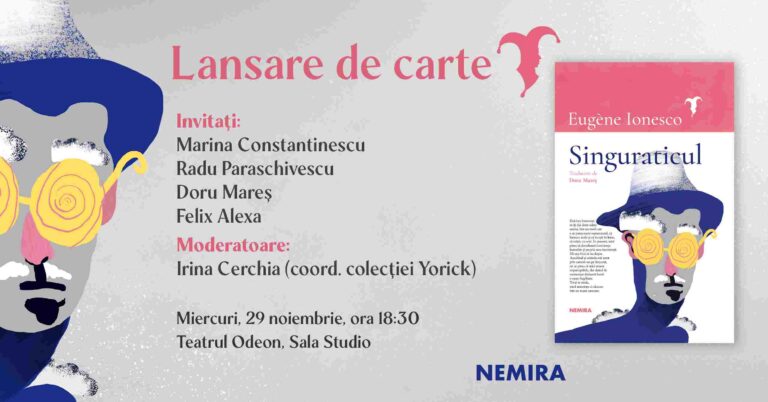 Singuraticul de Eugène Ionesco – singurul roman al dramaturgului se lansează în limba română