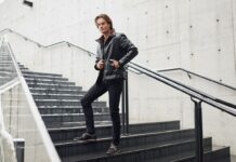 Geacă de piele pentru bărbaţi în ţinute inspirate din stilul vedetelor de cinema. Uimește pe toată lumea cu un look de celebritate